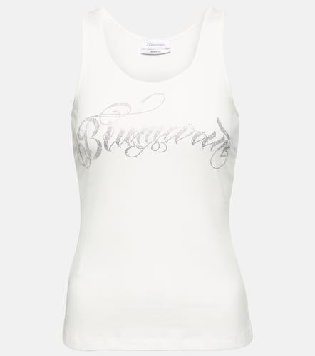 Logo cotton-blend tank top - Blumarine - Modalova