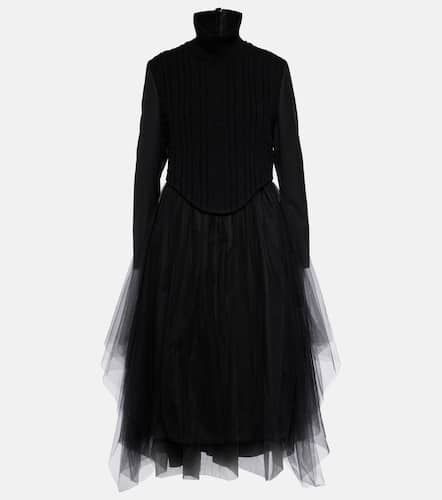 Wool-blend and tulle midi dress - Noir Kei Ninomiya - Modalova