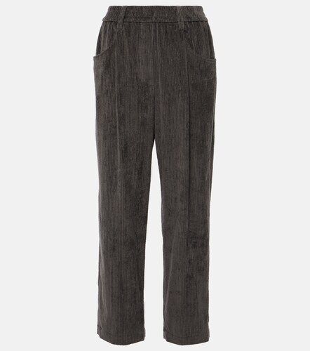 Pantalones rectos de algodón plisados - Brunello Cucinelli - Modalova