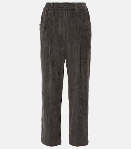 Pantaloni dritti in cotone plissé - Brunello Cucinelli - Modalova