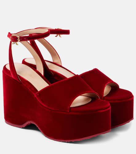 Gianvito Rossi Velvet wedge sandals - Gianvito Rossi - Modalova