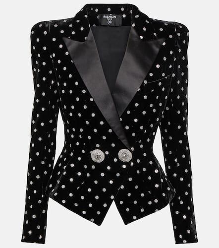 Balmain Blazer in velluto a pois - Balmain - Modalova