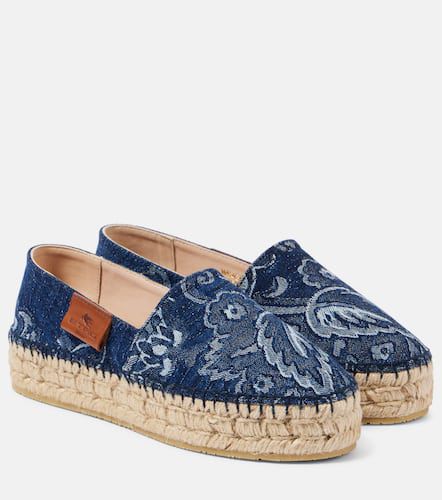 Espadrillas in denim con stampa paisley - Etro - Modalova