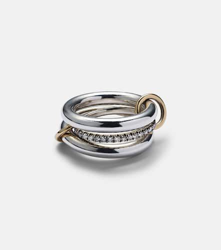 Libra Noir sterling and 18kt gold rings with diamonds - Spinelli Kilcollin - Modalova