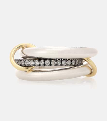 Libra Noir sterling and 18kt gold rings with diamonds - Spinelli Kilcollin - Modalova