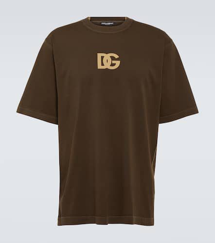 T-shirt in cotone con logo - Dolce&Gabbana - Modalova