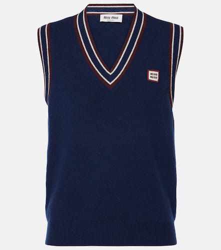 Wool and cashmere sweater vest - Miu Miu - Modalova