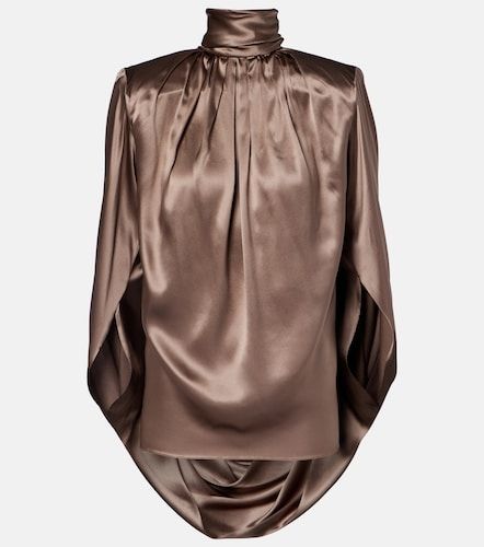 Mugler Draped silk-blend satin top - Mugler - Modalova