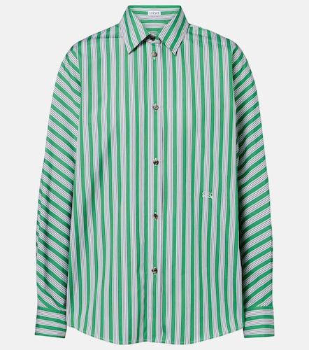 Camicia in popeline di cotone a righe - Loewe - Modalova