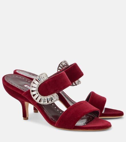 Memonia embellished velvet mules - Manolo Blahnik - Modalova