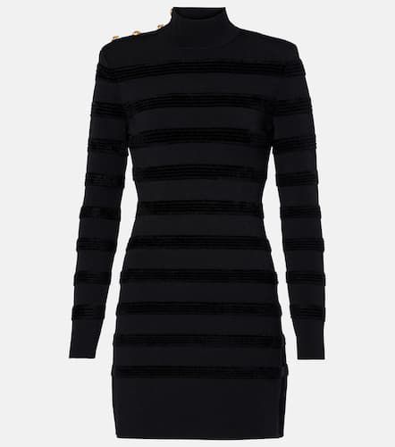 Velvet-trimmed turtleneck minidress - Tom Ford - Modalova