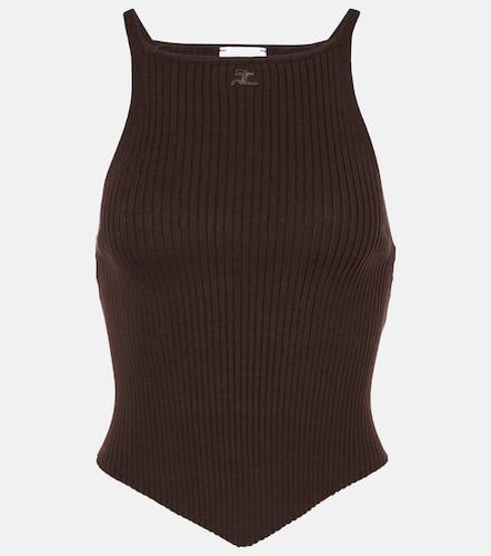 CourrÃ¨ges Ribbed-knit jersey tank top - Courreges - Modalova