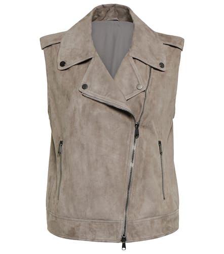 Chaleco estilo biker de ante - Brunello Cucinelli - Modalova