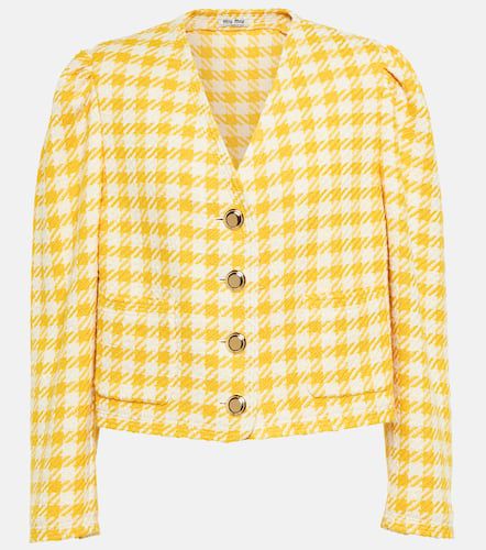 Miu Miu Chaqueta de tweed cropped - Miu Miu - Modalova