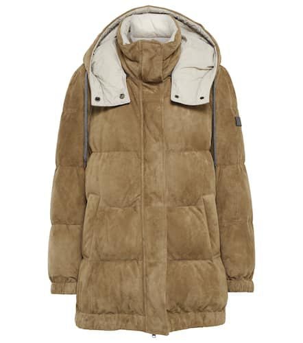 Suede puffer jacket - Brunello Cucinelli - Modalova