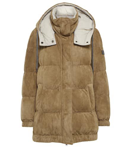 Wattierte Steppjacke aus Veloursleder - Brunello Cucinelli - Modalova