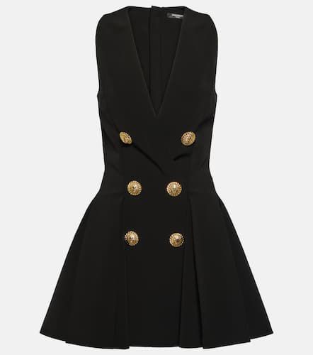 Vestido corto de crepé plisado - Balmain - Modalova