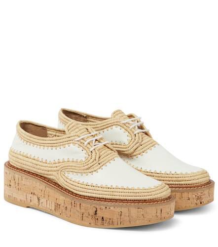 X Clergerie Louis raffia-trimmed platform Derby shoes - Gabriela Hearst - Modalova