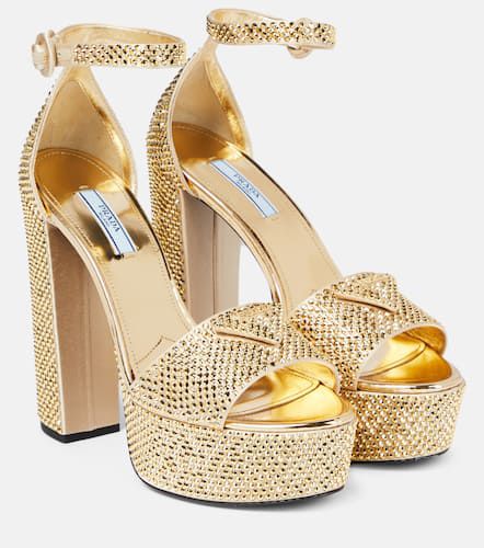 Embellished satin platform sandals - Prada - Modalova