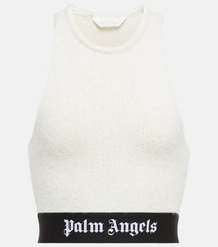 Crop top en mezcla de algodón con logo - Palm Angels - Modalova