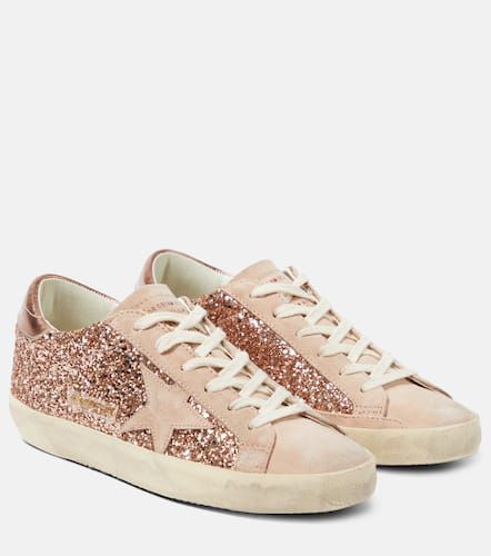 Sneakers Super-Star aus Veloursleder mit Glitter - Golden Goose - Modalova