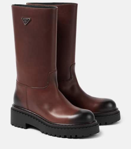 Prada Logo leather boots - Prada - Modalova