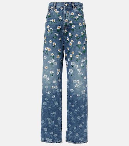 Jeans rectos adornados florales - Gucci - Modalova