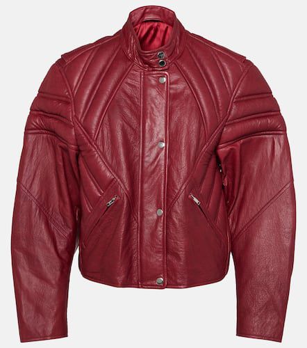 Padded paneled leather biker jacket - Isabel Marant - Modalova