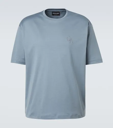 Camiseta de jersey de algodón con logo - Giorgio Armani - Modalova
