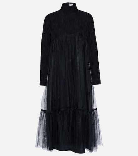 Wool-blend and tulle midi dress - Noir Kei Ninomiya - Modalova