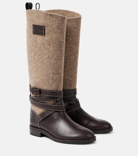 See By Chloé Anim leather-trimmed knee-high boots - See By Chloe - Modalova