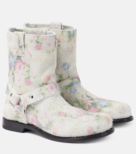 Campo floral brushed suede biker boots - Loewe - Modalova