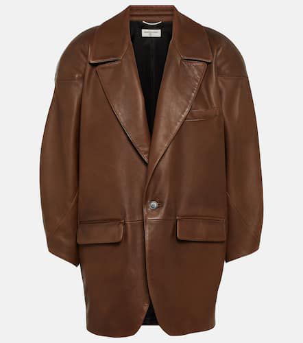 Oversized leather blazer - Saint Laurent - Modalova