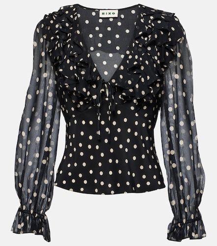 Rixo Blusa Lasca in seta con volant - Rixo - Modalova