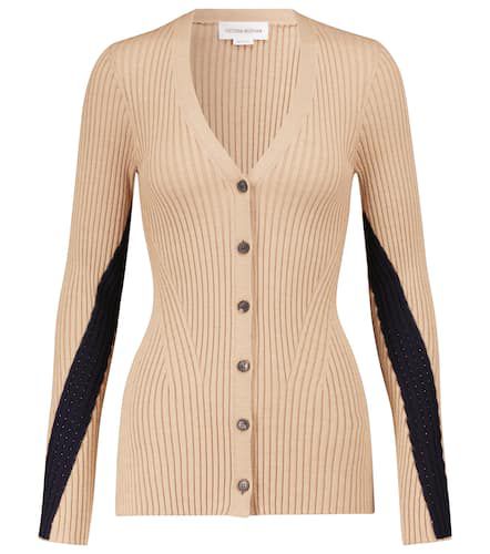 Cardigan in maglia di lana a coste - Victoria Beckham - Modalova
