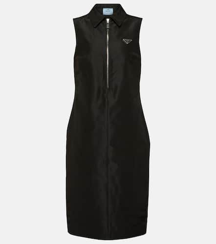 Half-zip silk-blend midi dress - Prada - Modalova