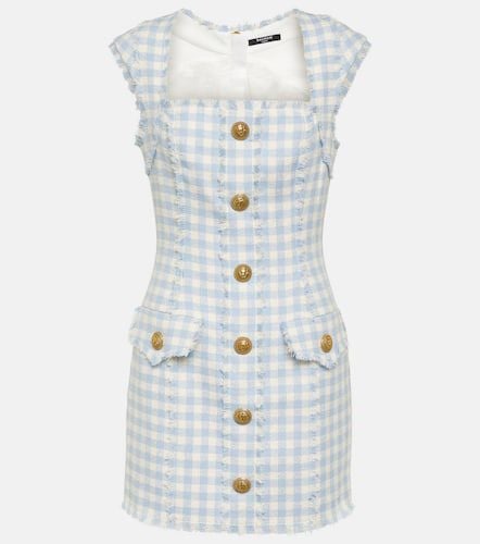 Balmain Minikleid Gingham aus Tweed - Balmain - Modalova