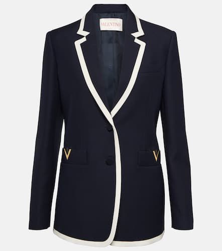 Blazer in crêpe di lana e seta - Valentino - Modalova