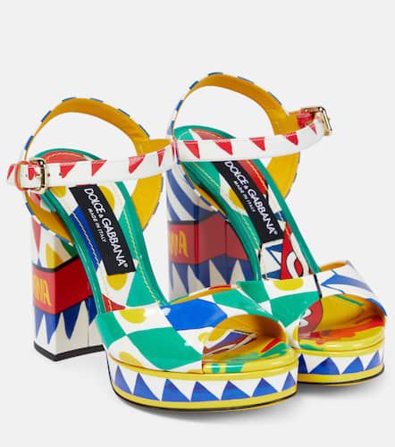 Sandali in vernice con stampa - Dolce&Gabbana - Modalova