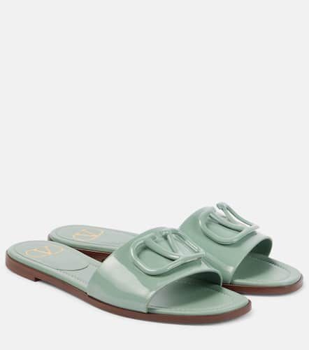 VLogo Signature patent leather slides - Valentino Garavani - Modalova