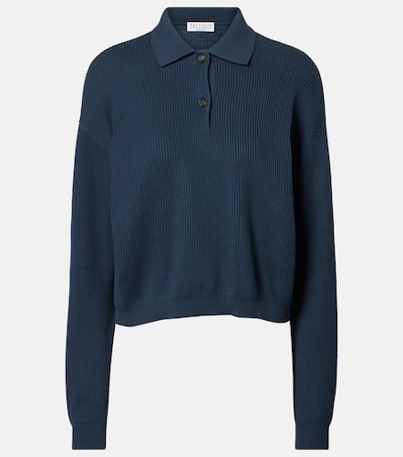 Cotton polo sweater - Brunello Cucinelli - Modalova