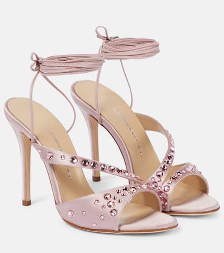 Crystal-embellished satin sandals - Alessandra Rich - Modalova