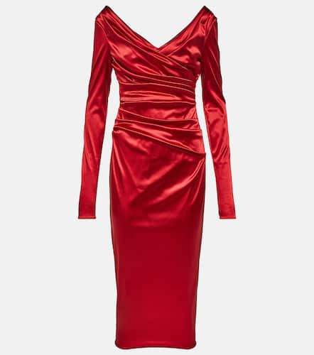 Vestido midi de satén fruncido - Dolce&Gabbana - Modalova