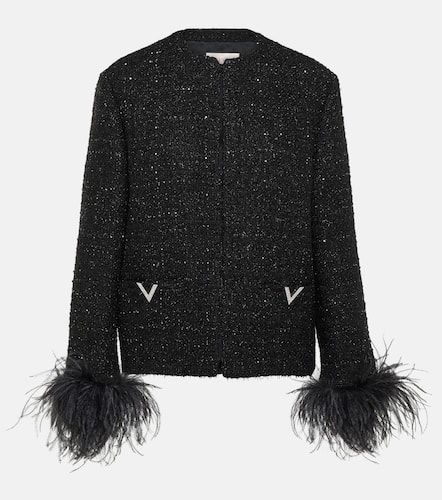 Chaqueta de tweed con plumas - Valentino - Modalova