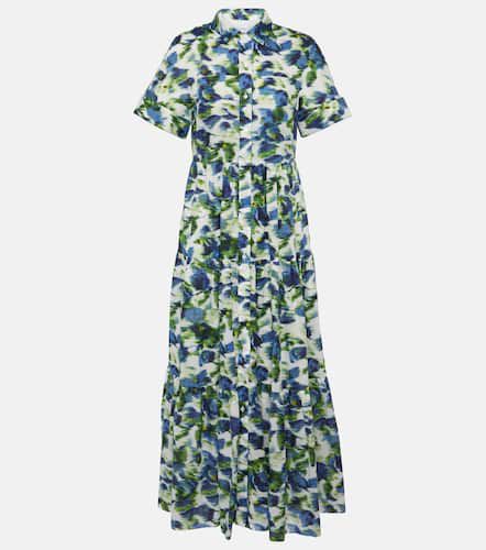 Floral tiered cotton poplin midi dress - Erdem - Modalova