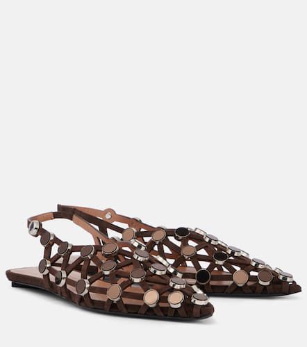 Grid embellished suede slingback flats - The Attico - Modalova