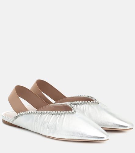 Slingback-Ballerinas aus Leder - Miu Miu - Modalova