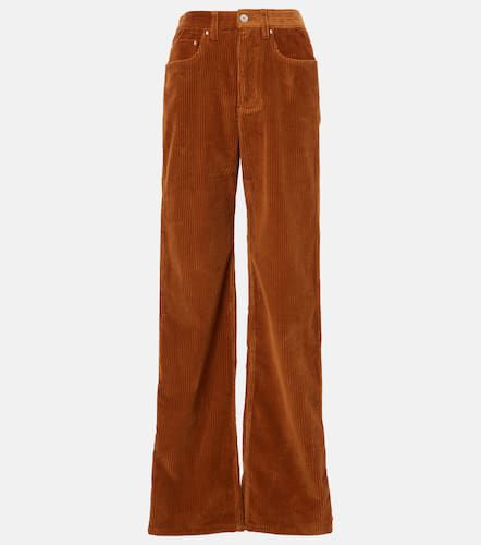 High-rise cotton corduroy wide-leg pants - Rabanne - Modalova