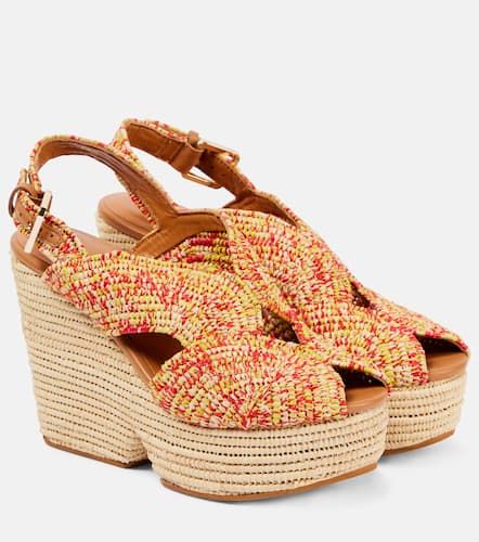 Sandalias con plataforma Dolce de rafia - Clergerie - Modalova