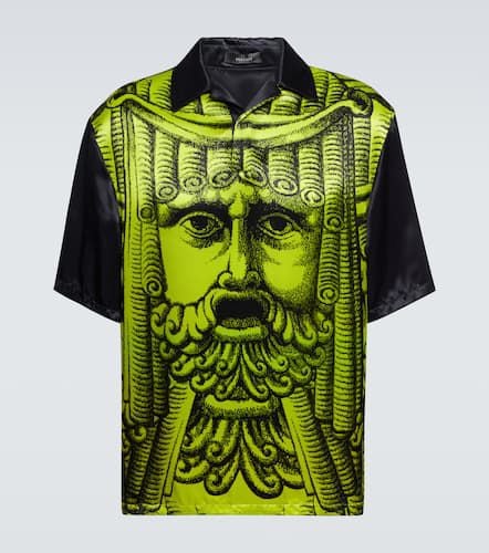 Camisa bowling de satén estampada - Versace - Modalova